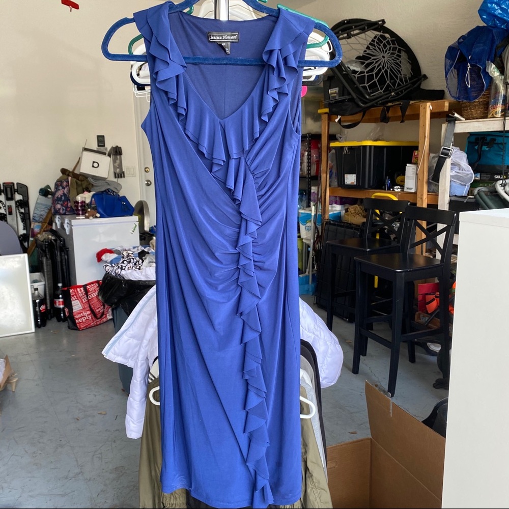 Jessica Howard Royal Ruffle Blue Dress 4P
